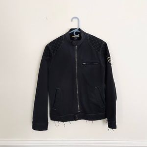 Vintage Rugby Ralph Lauren knit motorcycle jacket.
